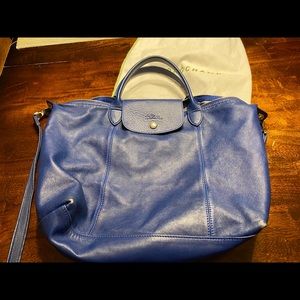 Dark blue Longchamp crossbody tote